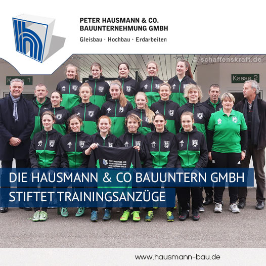 Die Hausmann & Co Bauunternehmung GmbH stiftet Trainingsanzüge